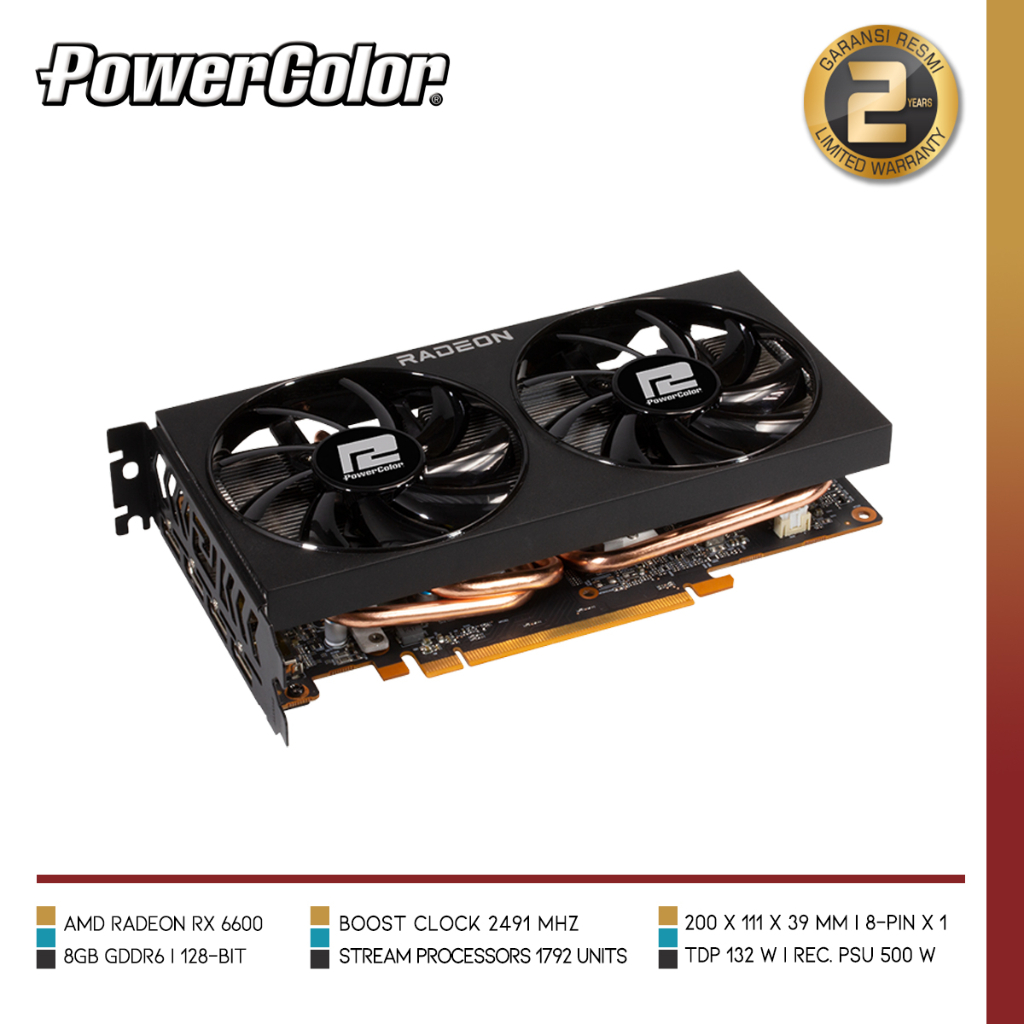 Jual POWERCOLOR Fighter AMD Radeon™ RX 6600 8GB GDDR6 | Shopee Indonesia
