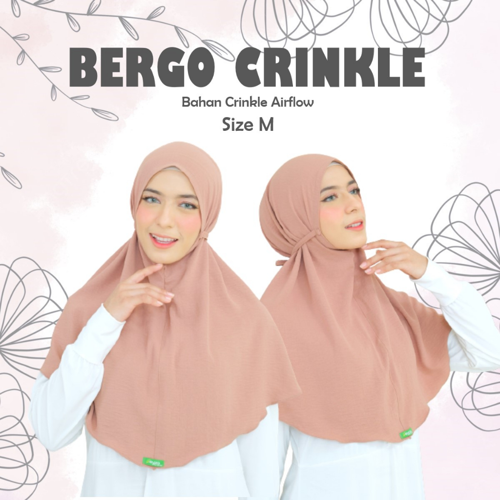 Jual Jilbab Instan Bergo Maryam Crinkle Airflow Premium Size M Hijab