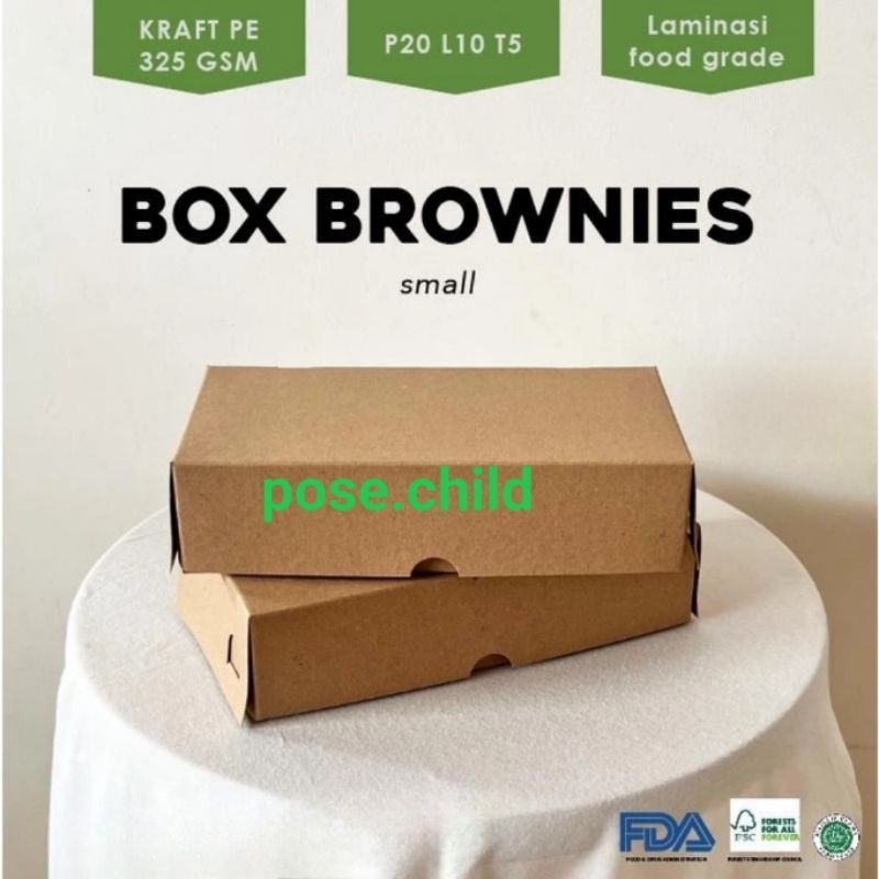 Jual BOX BROWNIES / BOX 20X10X5 KRAFT PAPER KERTAS COKLAT / BOX ROTI ...