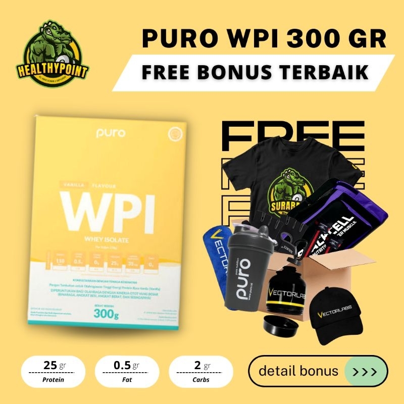 Jual Puro WPI Whey Protein Isolate Grass Fed 300 Gram Labdoor Susu Diet