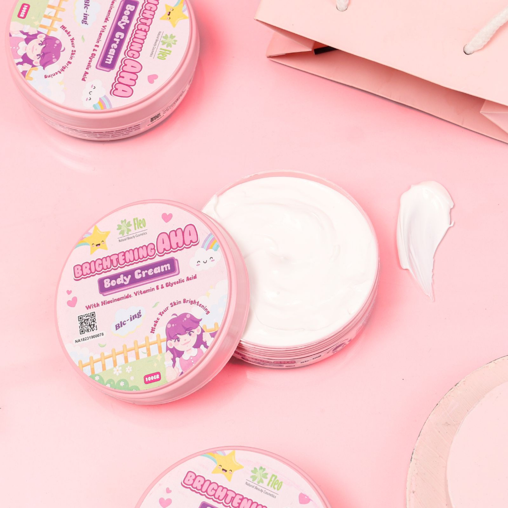 Jual [BPOM] FLEO BODY CREAM BLEACHING 100GR / BRIGHTENING AHA BLEACHING