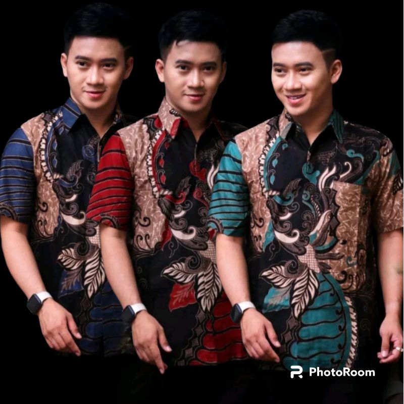 Jual Batik Pria Lengan Pendek Premium BATIK AZIMIL HRB026 motif ...