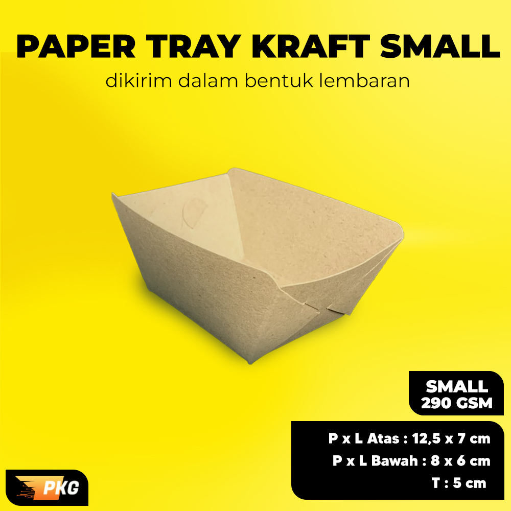 Jual Paper Food Tray Small / Paper Kraft Tray / Piring Kertas Laminasi
