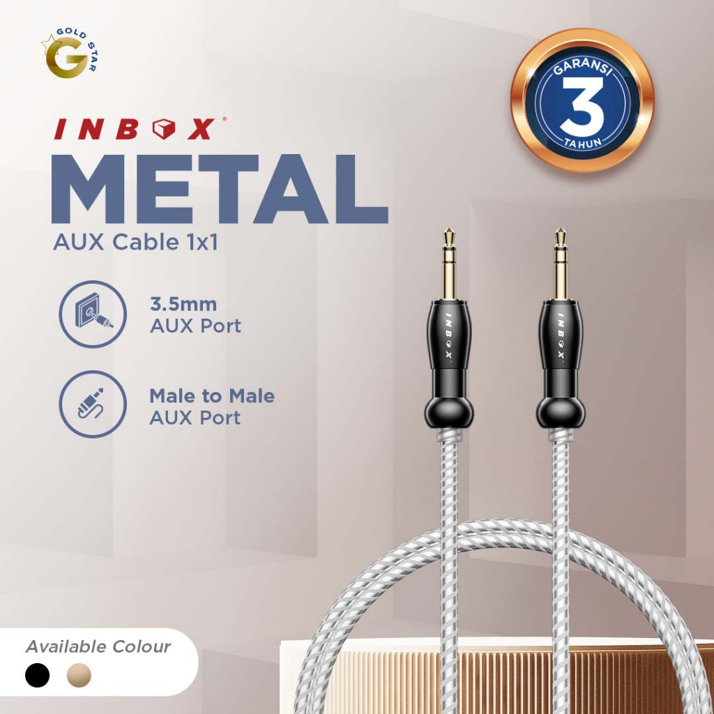 Jual Inbox Kabel AUX Audio Jack 3.5mm Male to Male Audio Cable Shopee