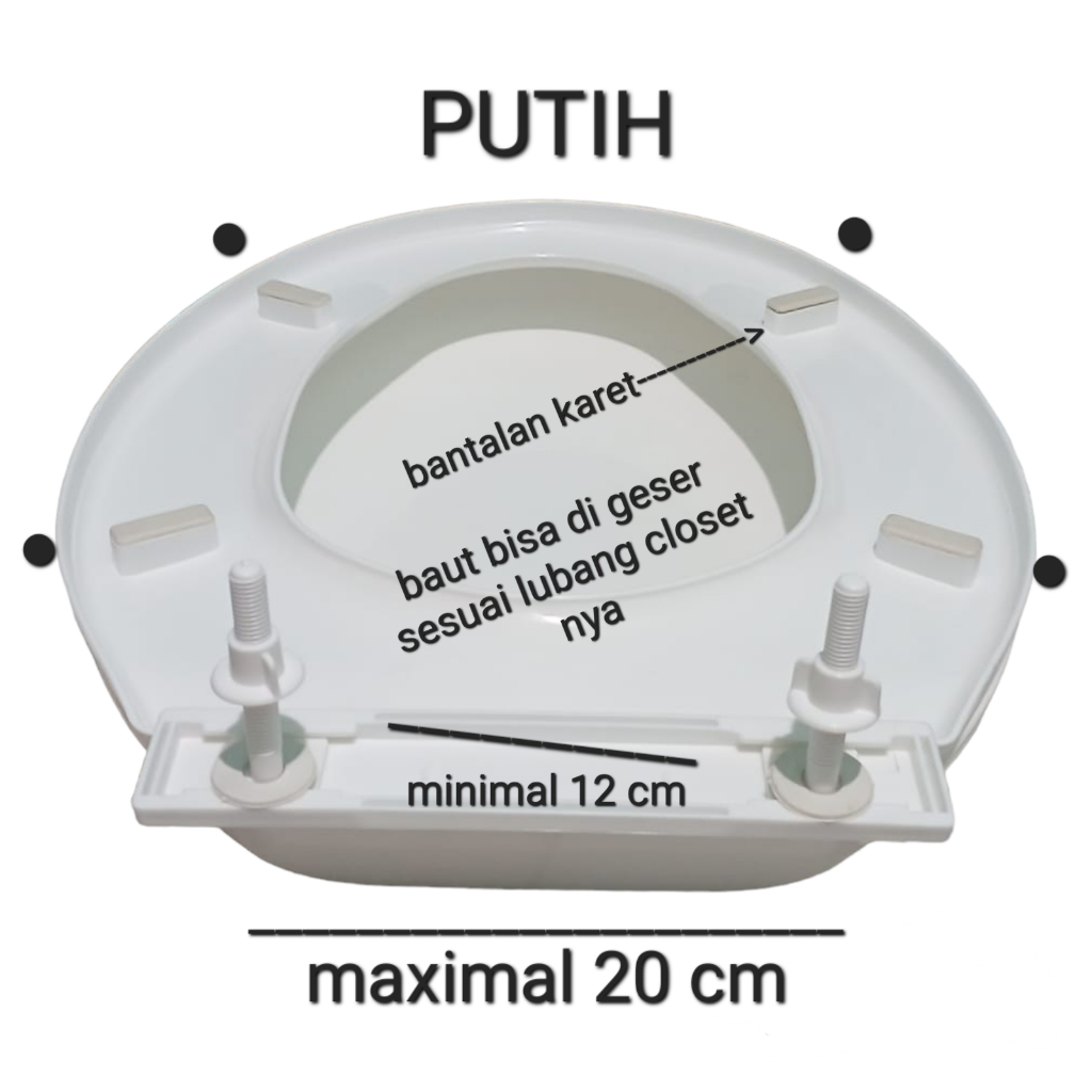 tutup closet duduk (toilet seat and cover) model toto bantalan karet ina.universal