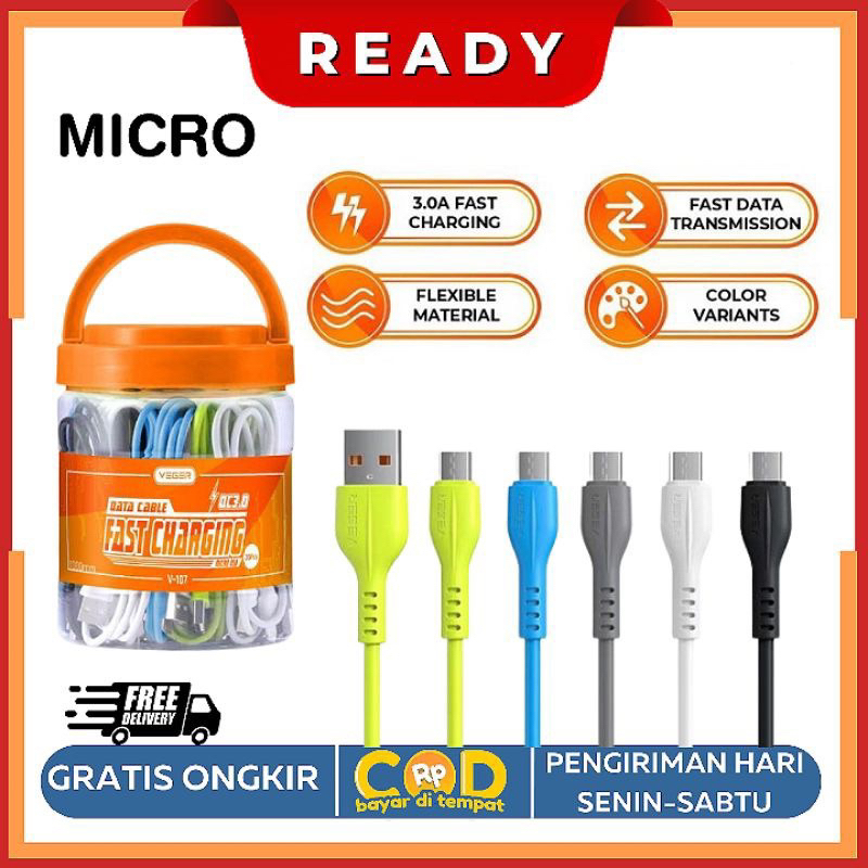 Jual Kabel Data Usb Veger Murah V Micro Usb Cable Qc A Quick Fast