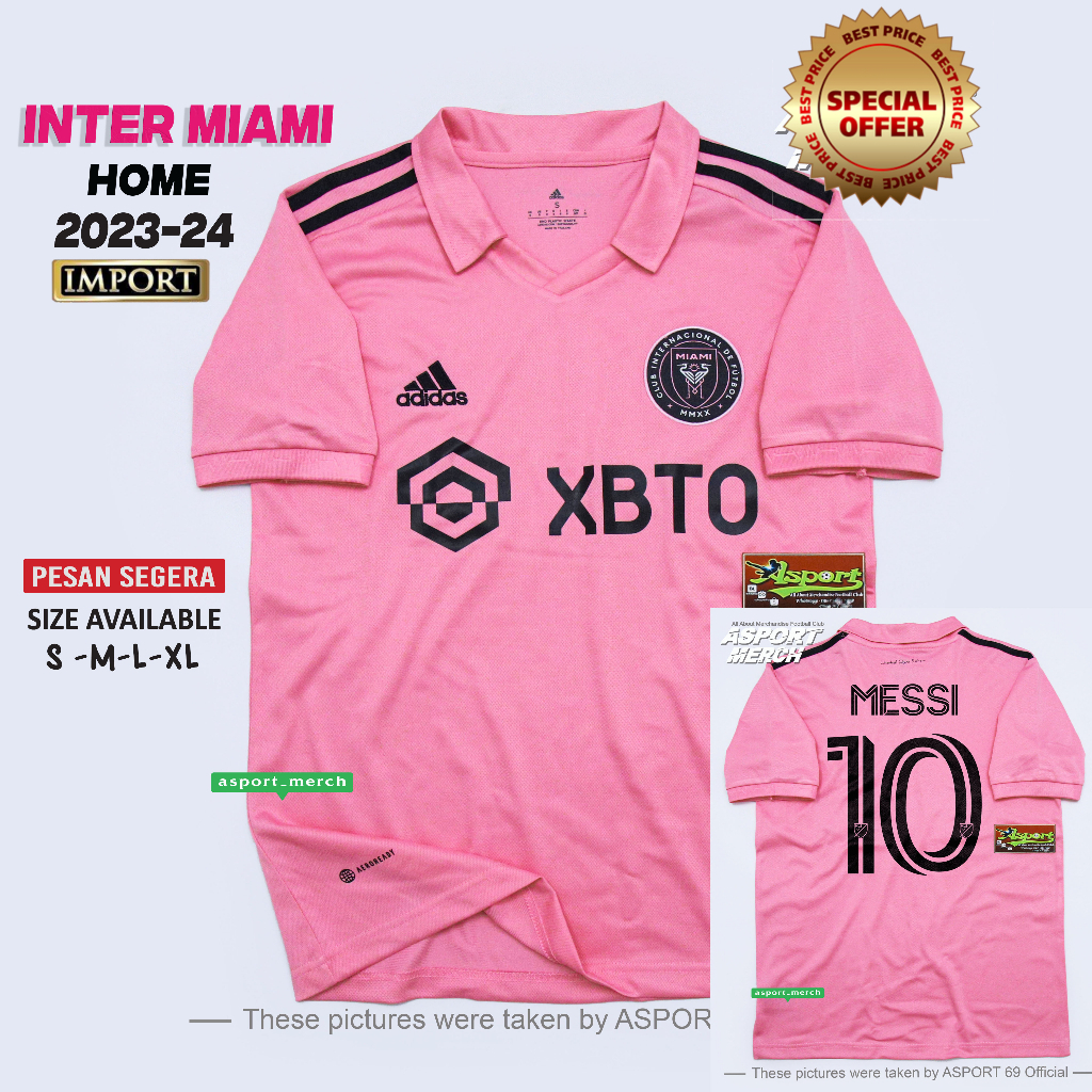 Jual JERSEY BOLA MIAMI HOME TERBARU 2023 2024 SOCCER JERSEY MIAMI HOME