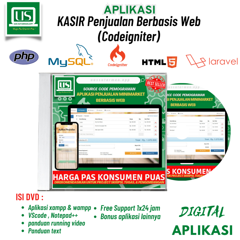 Jual Aplikasi Penjualan Berbasis Web (Codeigniter) | Shopee Indonesia