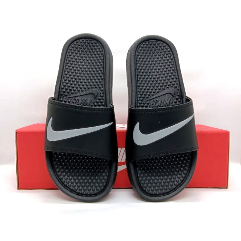 Sandal Selop Nike Premium Hitam Pria Wanita Slippers Slide Dewasa Size  36-44 Model Masakini Free Box