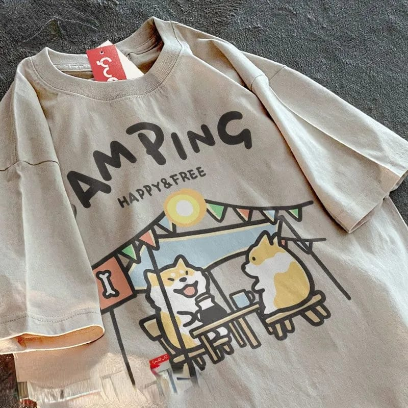Jual Kaos Lucu dan Aesthetic ANJING CAMPING | Shopee Indonesia