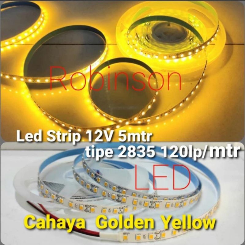 Jual LED Strip Flexible 2835 12V 120 Mata/LED INDOOR GOLDEN YELLOW ...
