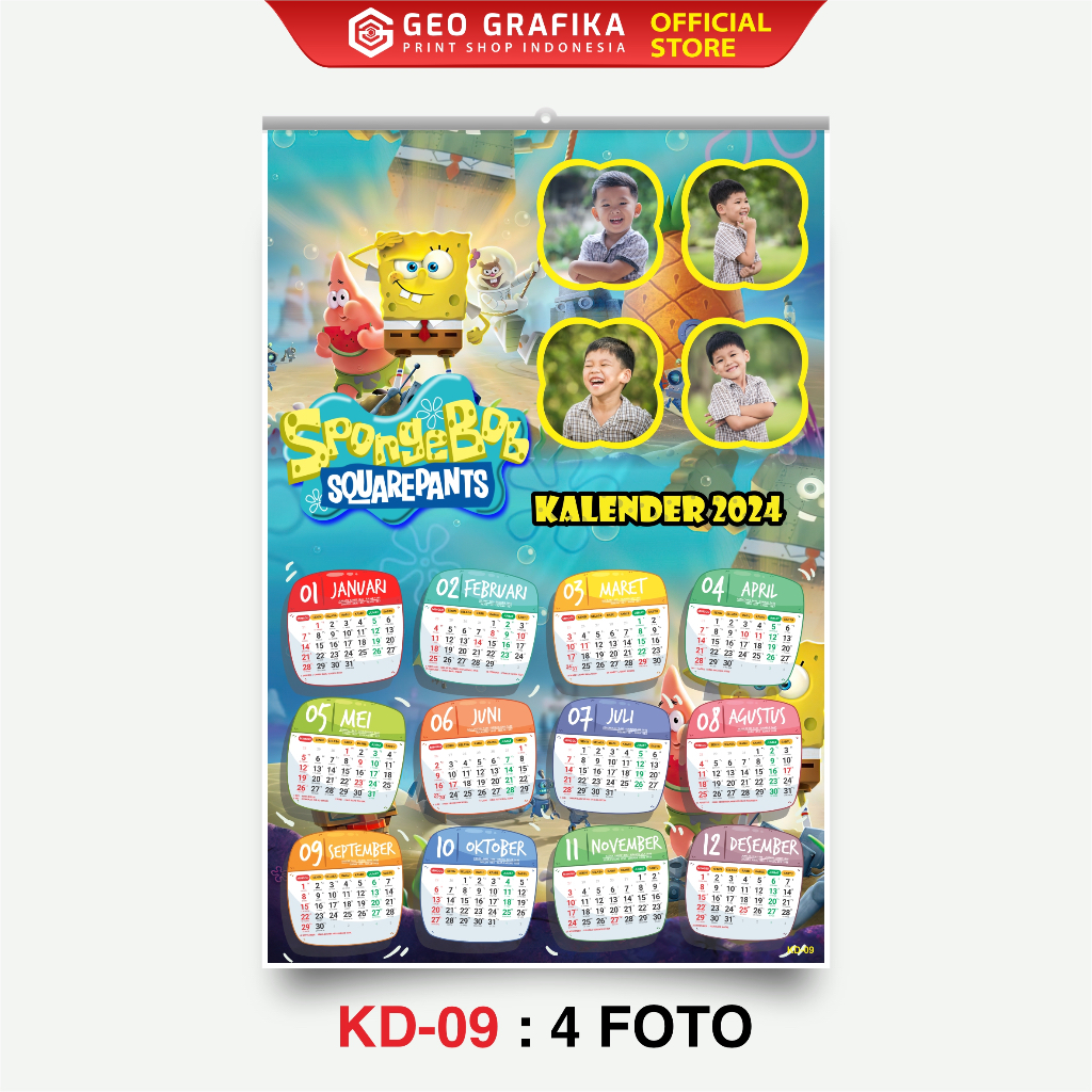 Jual Cetak Kalender Dinding Custom Foto 2024 Free Desain - Geo Grafika ...