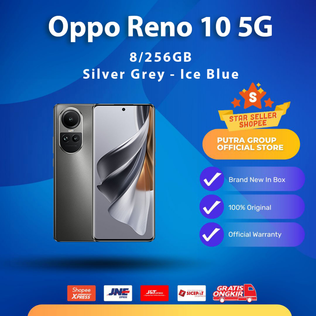 Jual Resmi Oppo Reno 10 5g 8 256gb 256 Gb Grey Blue Shopee Indonesia