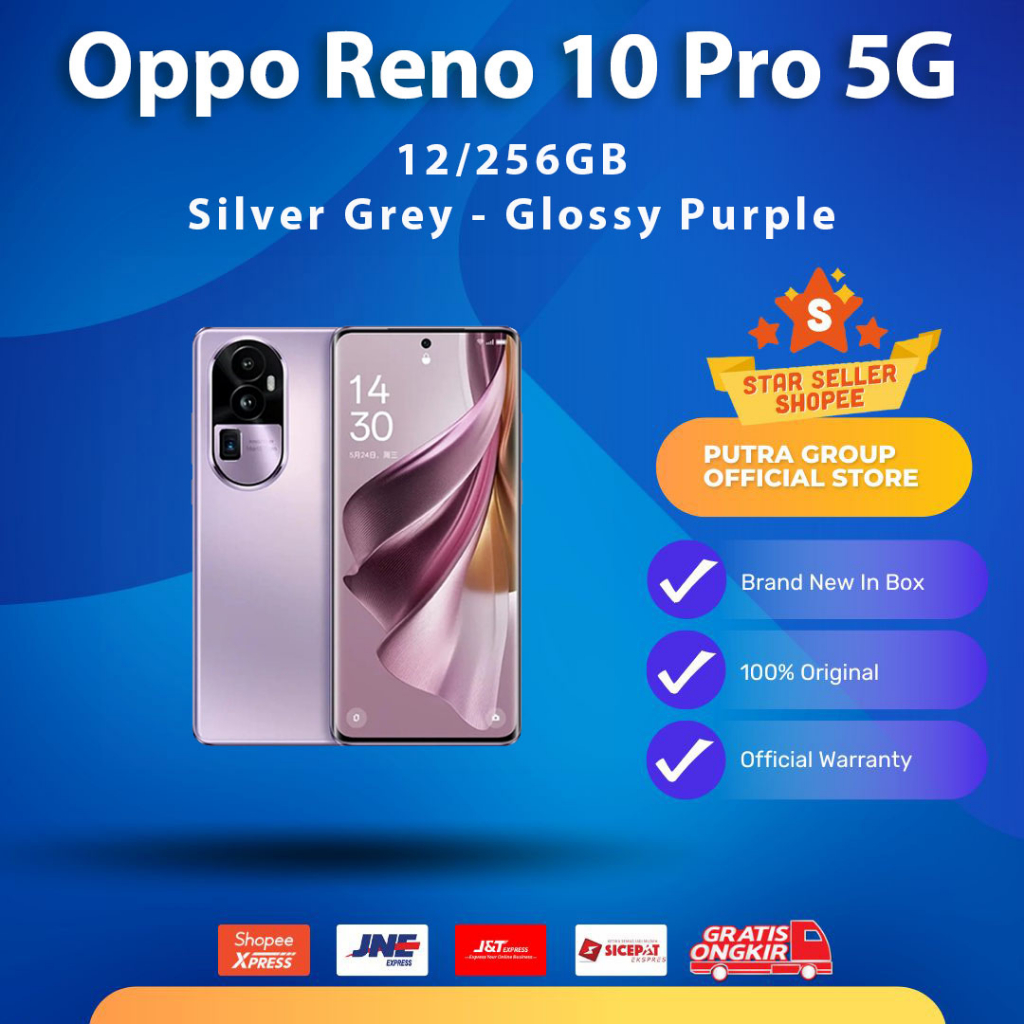 Jual (RESMI) Oppo Reno 10 Pro 5G 12/256GB 256 GB Grey Purple | Shopee ...