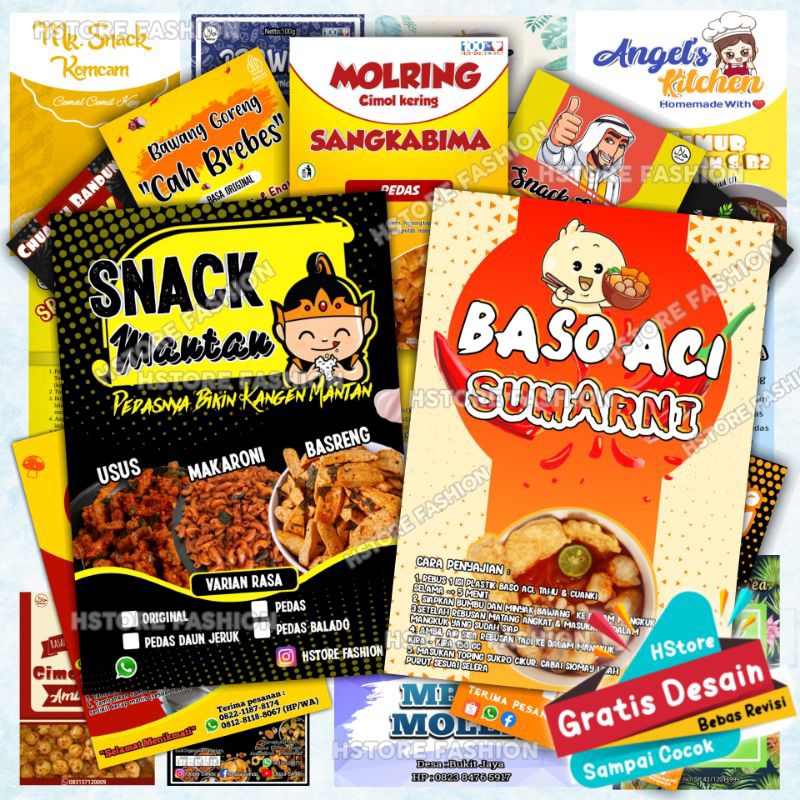 Jual Label Sticker Makanan Label Sticker Baso Aci Label Stiker Basreng ...