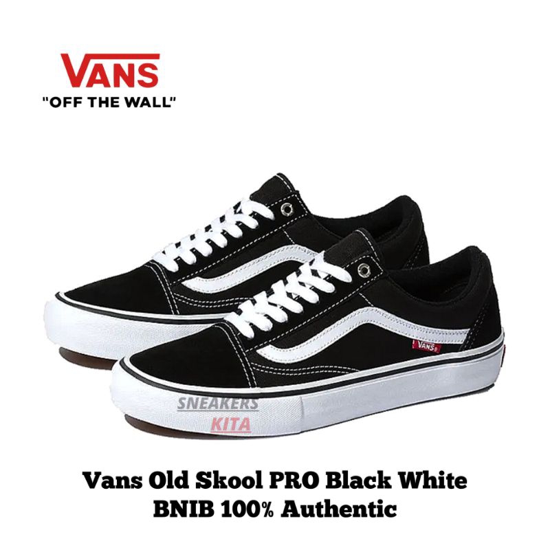 Jual Sepatu Vans Old Skool Pro Black White BNIB 100% Authentic | Shopee ...