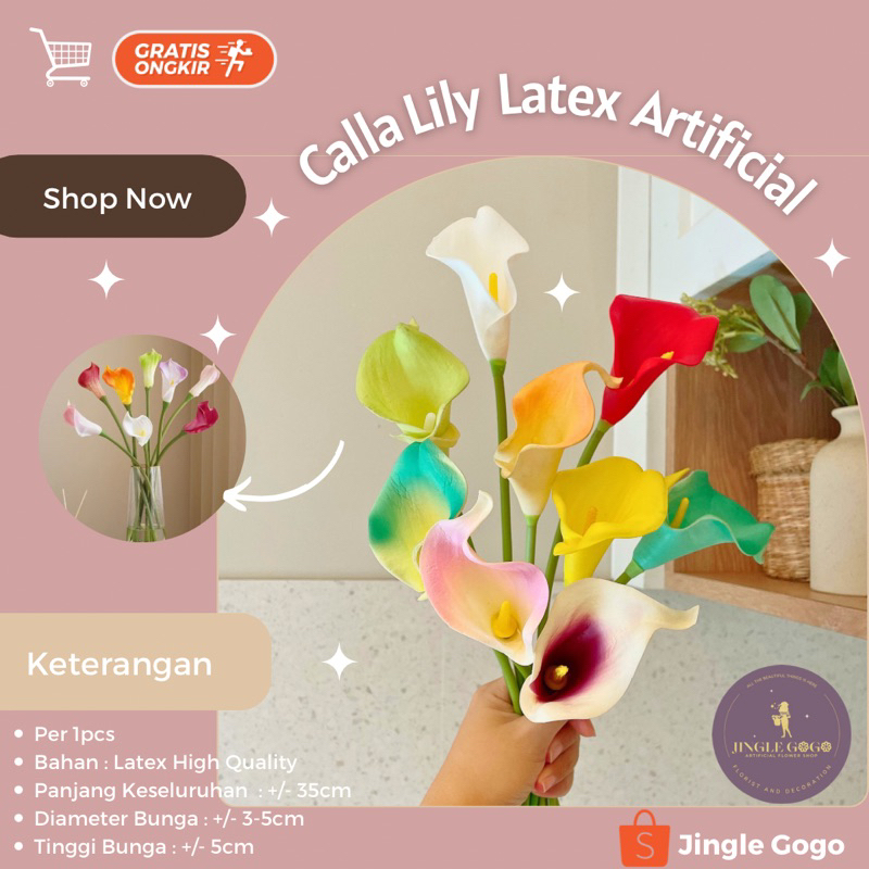 Jual Bunga Calla Lily Artificial Lili Latex Tebal Bunga Palsu Aesthetic