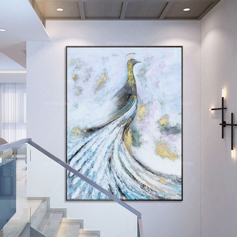 Jual LUKISAN BURUNG MERAK INCLUDE FRAME TINGGAL PAJANG | Shopee Indonesia