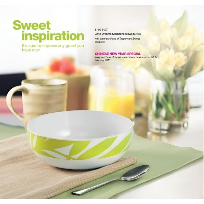 Jual Melamin Bowl Lime Dreams Tupperware Malaysia | Shopee Indonesia