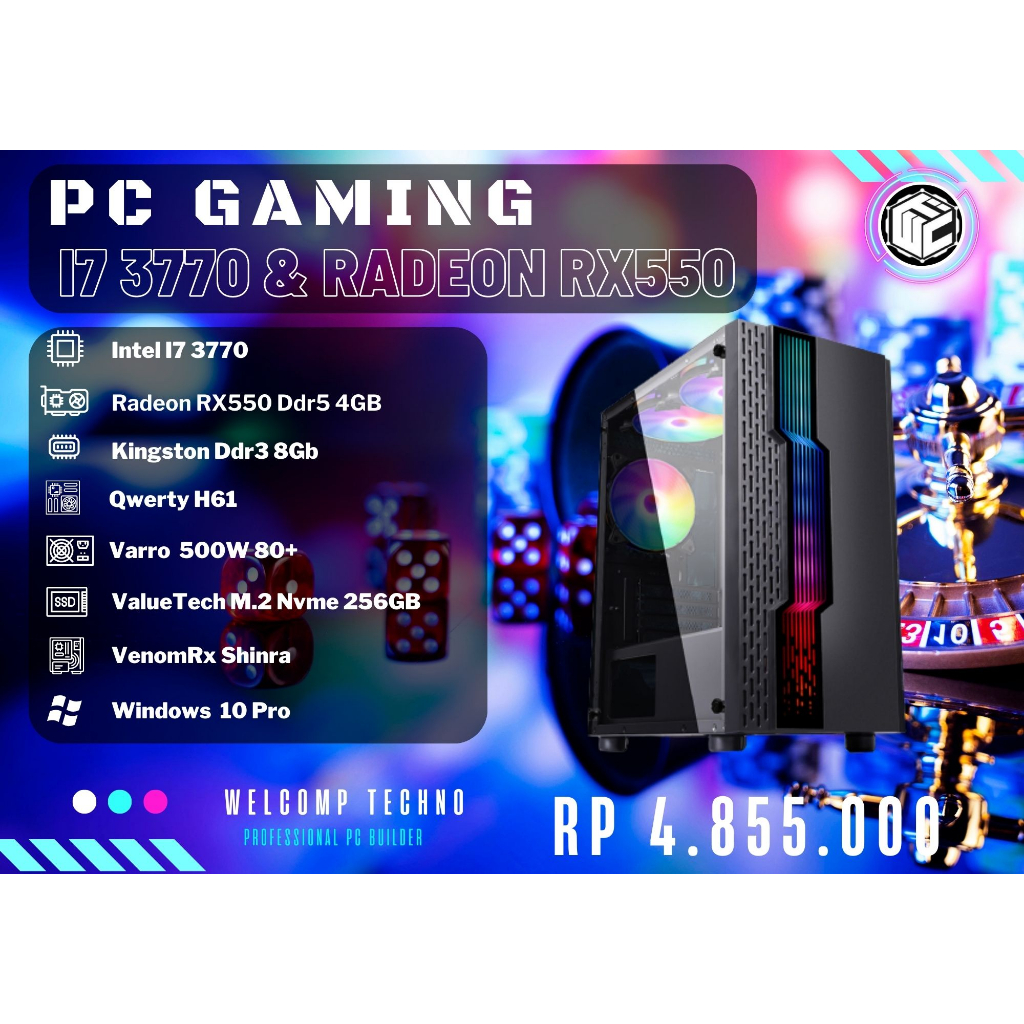 Pc ITX Gamer Arena Setup / AMD Athlon 3000G / RX 550 4GB / 8GB Ram