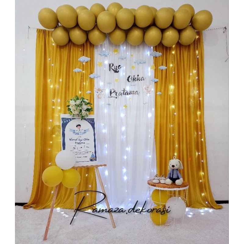 Jual Paket Dekorasi Aqiqah Balon Chrome Syukuran Tasyakuran Khitan