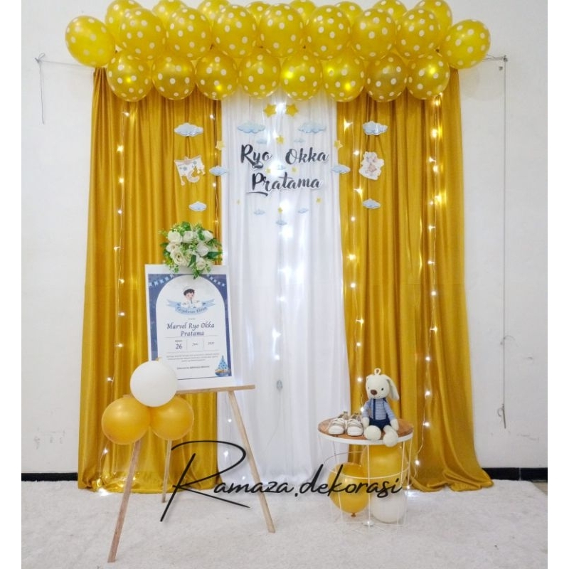 Jual Dekorasi Backdrop Balon Polkadot Syukuran Tasyakuran Aqiqah Khitan