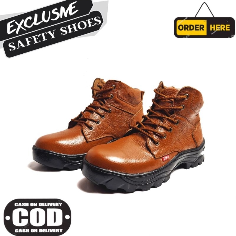 Jual Sepatu Safety Boots Pria Hiking Tracking Bahan Kulit Asli Elegan ...