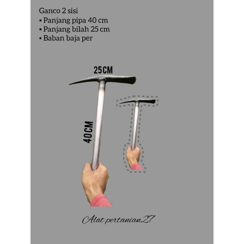 Jual ganco 2sisi/blencong mini cangkul baja kecil | Shopee Indonesia