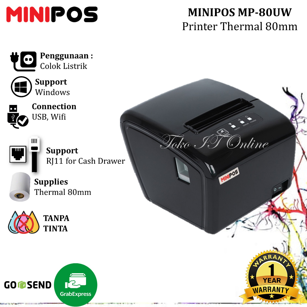 Jual Minipos Mp Uw Printer Kasir Thermal Mm Usb Wifi Cetak Struk Kasir Rj Paper X