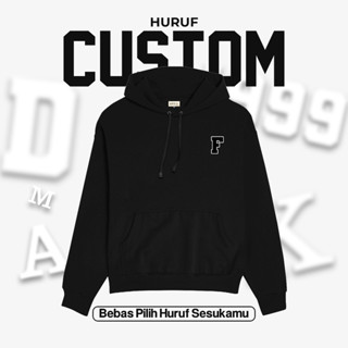 Jual BREY Hoodie Custom Bebas Inisial Huruf Samping Zava Satuan