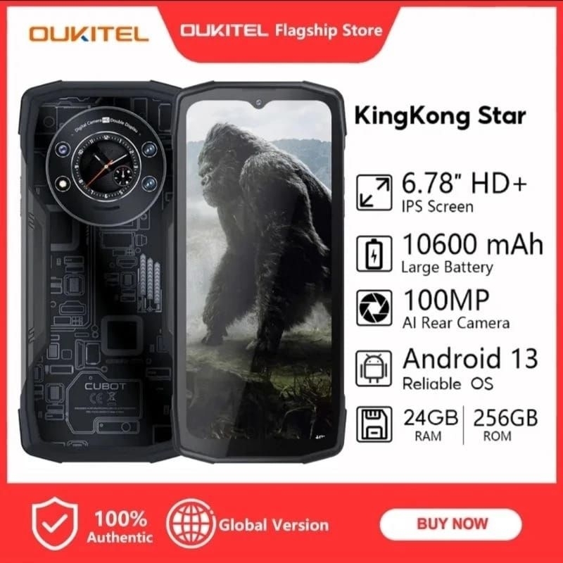 Cubot KingKong Star, IP68 Rugged Smartphone 5G, 24GB(12+12GB) RAM, 256GB  ROM, 10600mAh, 100MP Camera, 6.78 2K Screen, Octa-Core - AliExpress
