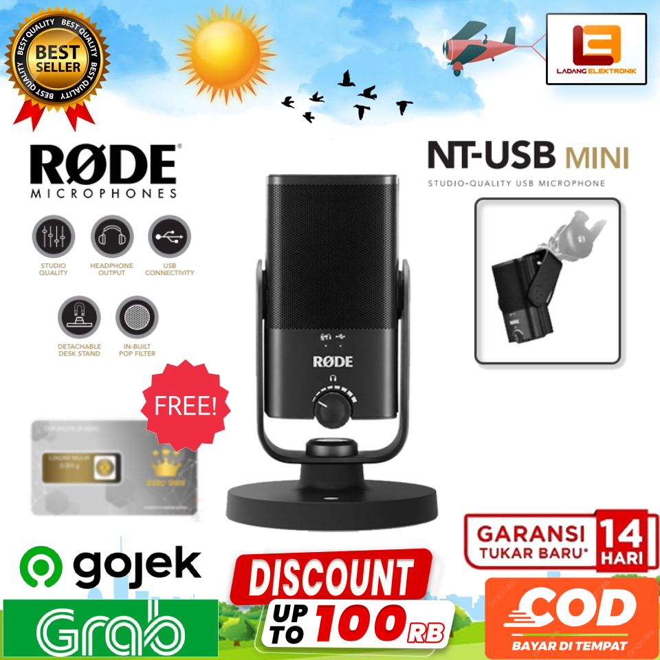 Jual Rode NT USB Mini USB Microphone USB Mic Studio Quality Original ...