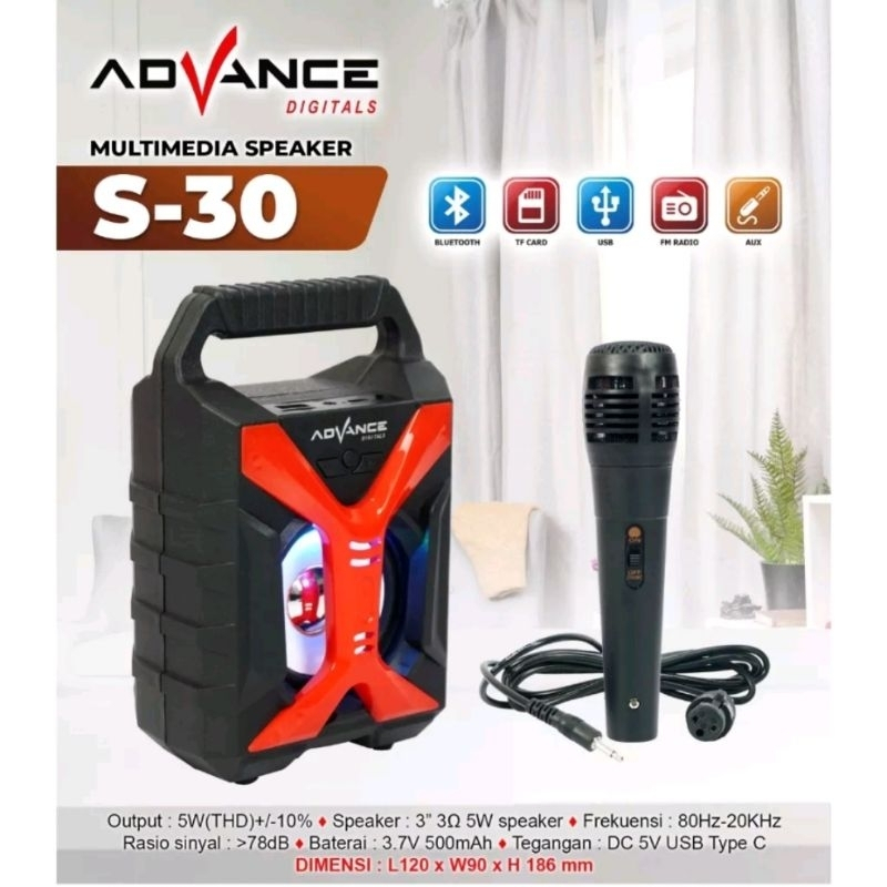 Jual Speaker Portable Bluetooth Advance S30 V2 Murah Meriah dan