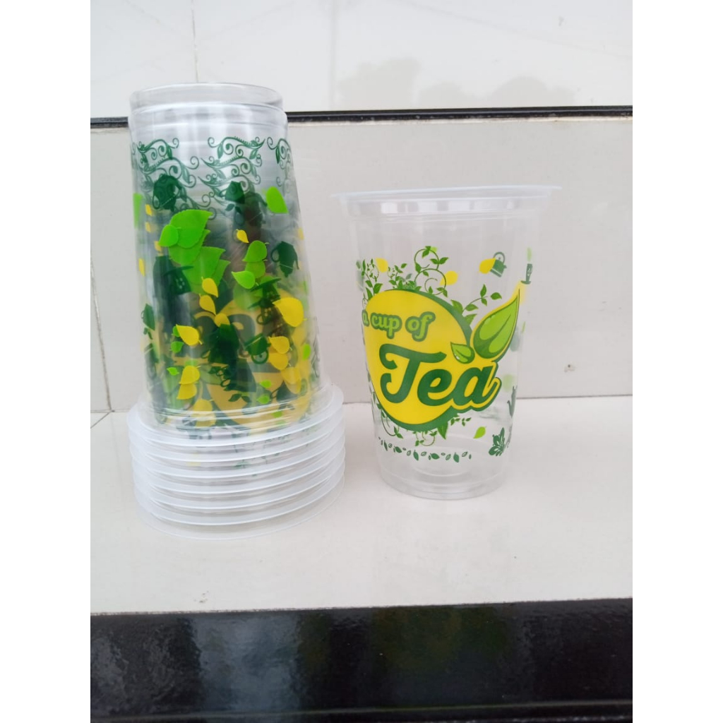 Jual Gelas Plastik Motif Teh Gelas Pop Ice Oz Gelas Buble Oz Isi Pcs Shopee Indonesia