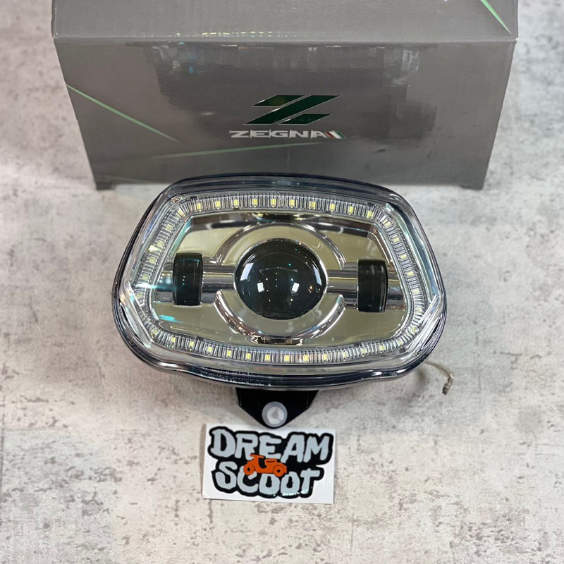 Jual Headlamp Daymaker Zegna Drl Chrome Vespa Sprint Vespa Matic Headlamp Vespa Sprint Lampu