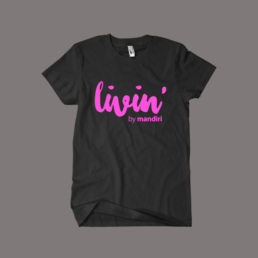 Jual Kaos Mandiri New Kaos Livin Sablon Pink Kaos Bank Mandiri