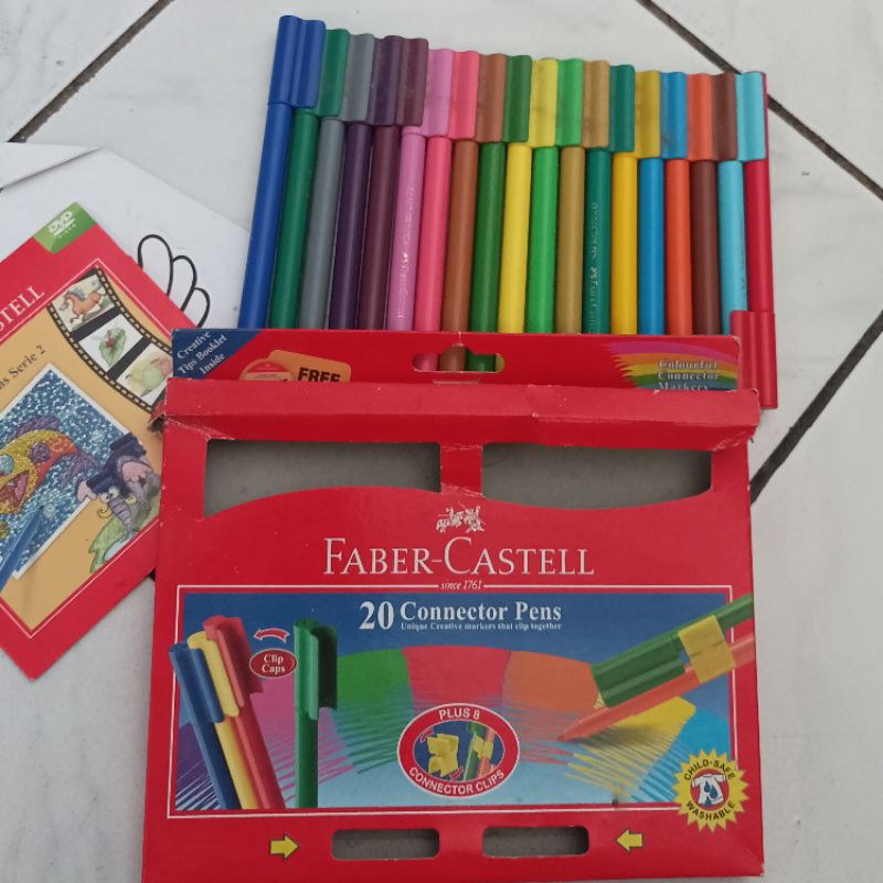 Jual [Preloved] Faber Castell Connector Pen 20 Warna Spidol Warna