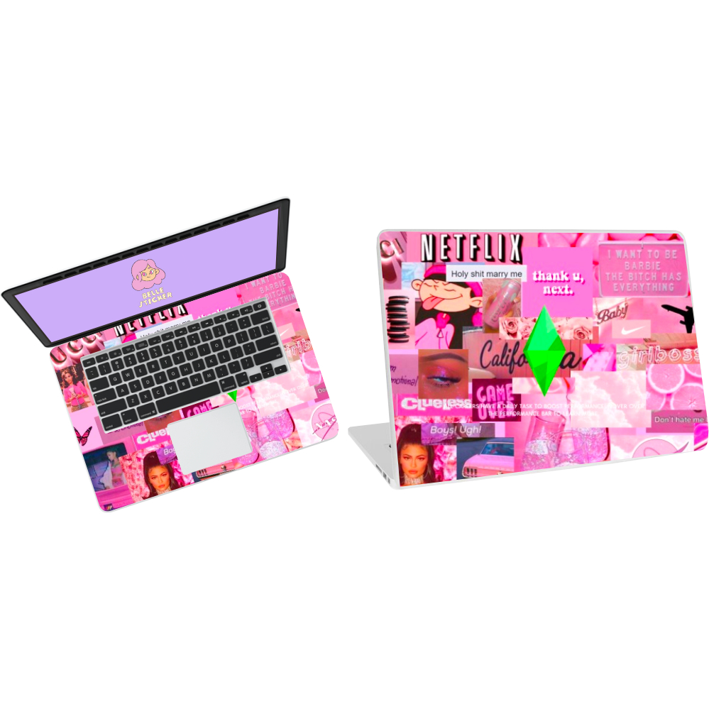 Garskin Sticker Pink Barbie Aesthetic Laptop Cover Protector Notebook Skin  Garskin Lucu Minimalis Pelindung Laptop Macbook Lenovo Asus Toshiba Laptop 