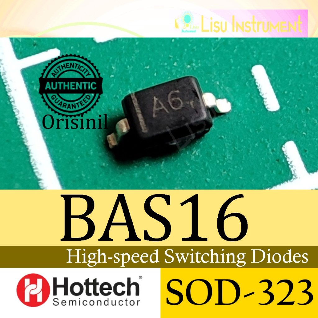 Jual 10 BUAH -- BAS316 A6 75V 250mA Switching Diode SOD-323 Hottech ...