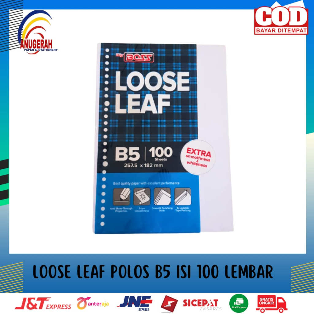 Jual BIG BOSS LOOSE LEAF B5 100 POLOS (PCS) | Shopee Indonesia