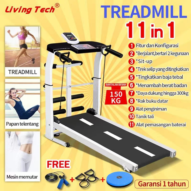 Jual LiVing Treadmill Manual Multifungsi Eightinone Peralatan Fitness