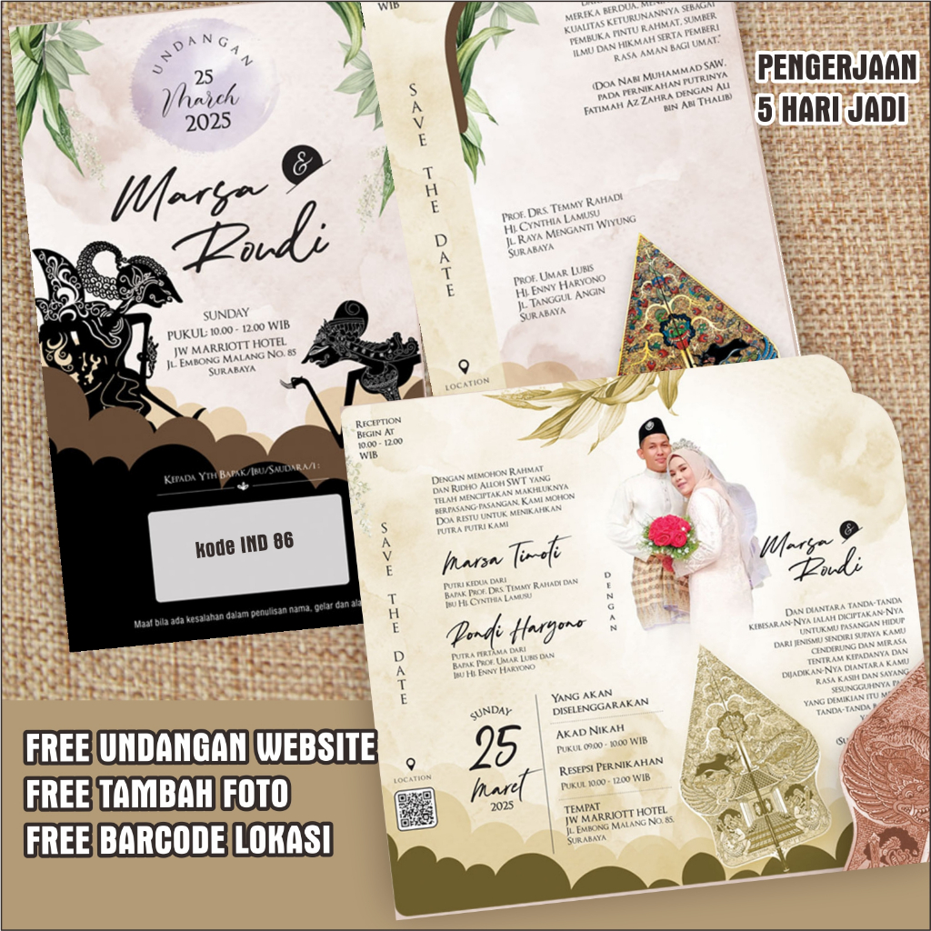 Jual Cetak Undangan pernikahan murah cetak kartu undangan nikah kartu