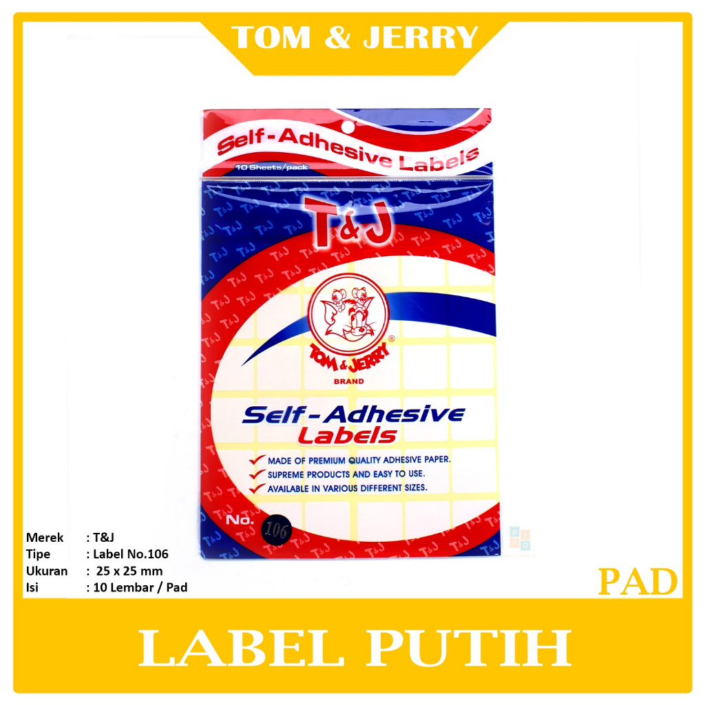 Jual TOM JERRY Label Paper Putih No 106 Pad Shopee Indonesia