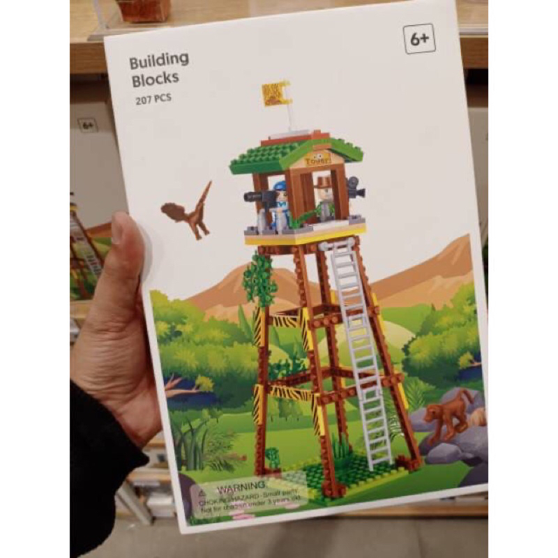 Jual Brick Brand Miniso Jungle Series Building Blocks - Drawbridge Camp ...