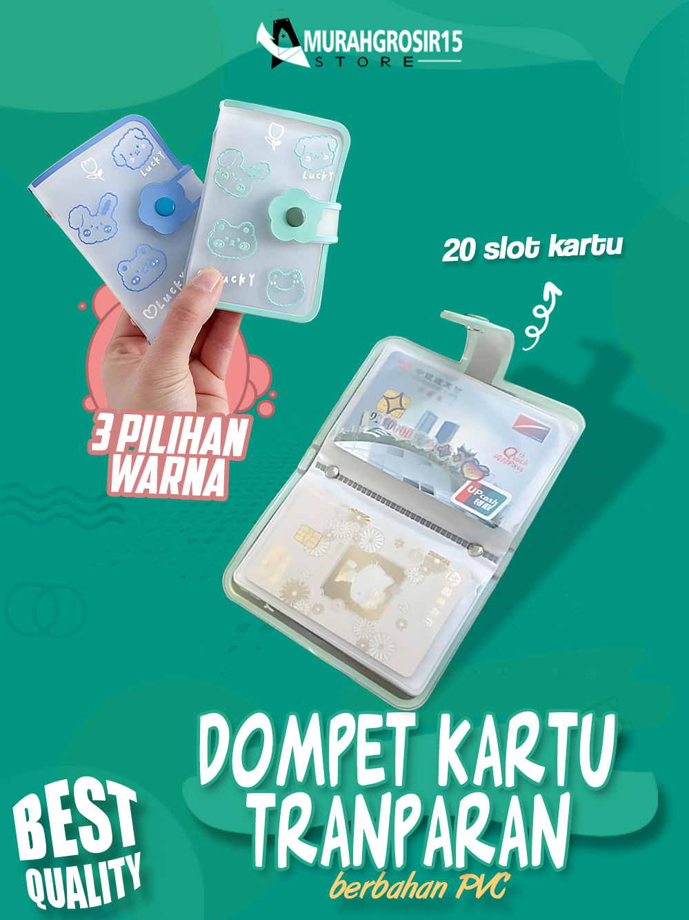 Jual Dompet Kartu (20 Slot) Transparan Tempat Ktp   Sim   Atm   Card 