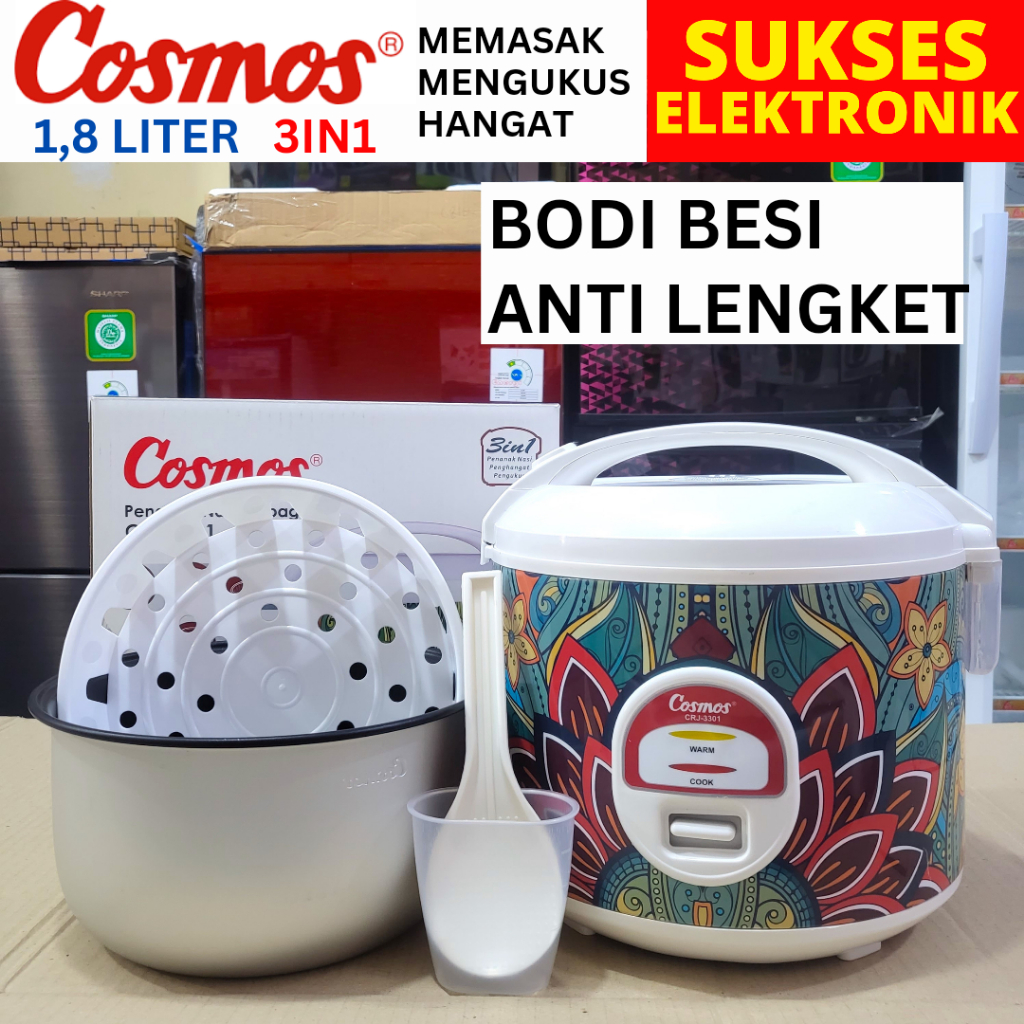 Jual RICE COOKER COSMOS 1,8 LITER / MEJIKOM KOSMOS CRJ3301 2L