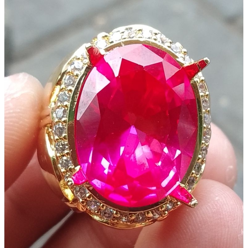 Jual Cincin Batu Ruby Merah Siam Rose Bangkok Kekerasan 9 Mons Shopee