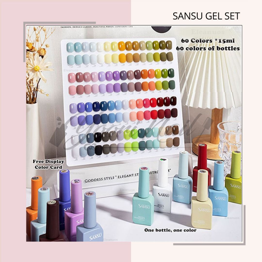 Jual READY STOCK!!! Sansu gel set 15ml colors set 60 warna kutek set