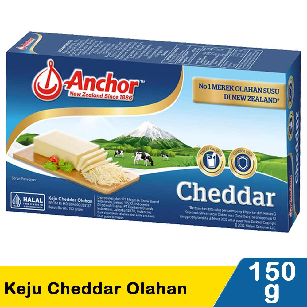 Jual Anchor Cheddar Block Cheese 150g Keju Cheddar Asli New Zealand Shopee Indonesia 9203