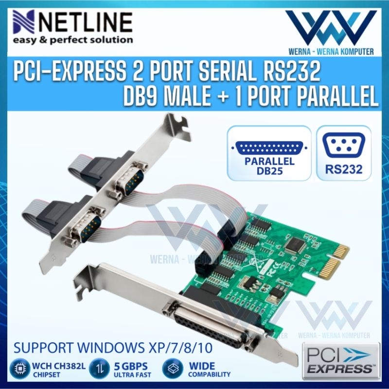 Jual PCI EXPRESS 2 Port Serial RS232 com DB9 1x Controller Card DB25 ...